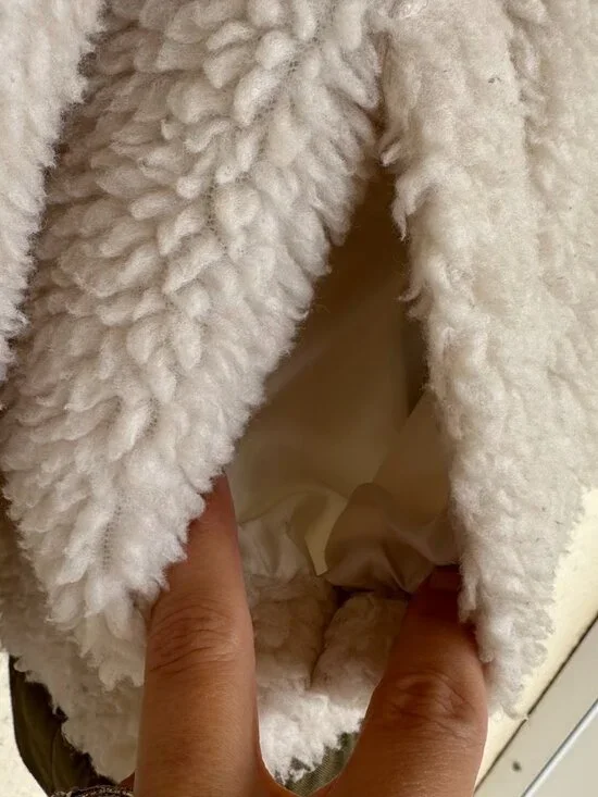 Madewell Sherpa Fleece Snap Jacket Womens Small Ivory Faux Shearling Coat - Picture 5 of 12